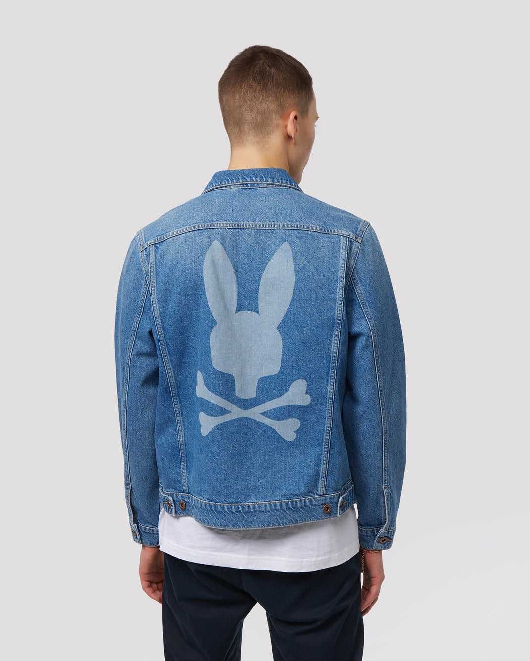 Vestes Psycho Bunny Pathe Denim Jacket Bleu Homme | PTI-28099209